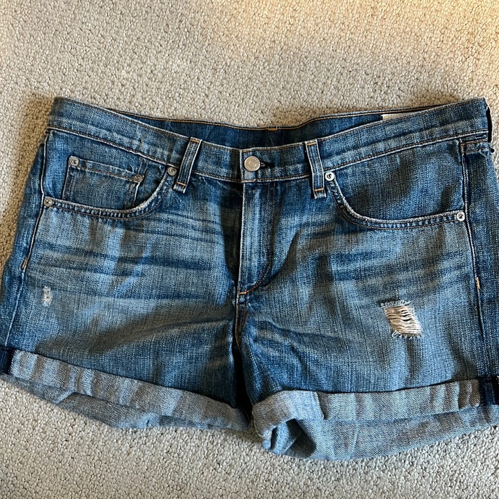 rag & bone Distressed Blue Denim Jean Shorts